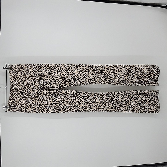 Nasty Gal Collection Leopard Print Flared Pants Made in UK Size 8 - Picture 3 of 12